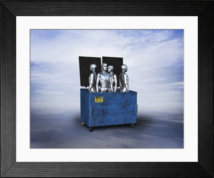 Framed Print : ai, android, artificial intelligence, augmented reality, bionic, cloud, color image