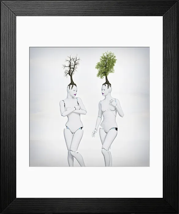 Framed Print : ai, android, artificial intelligence, augmented reality, barren, bionic, breast, color image