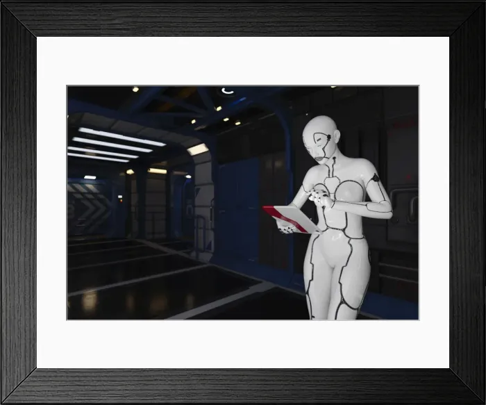 Framed Print : access, ai, android, artificial intelligence, augmented reality, bionic, color image