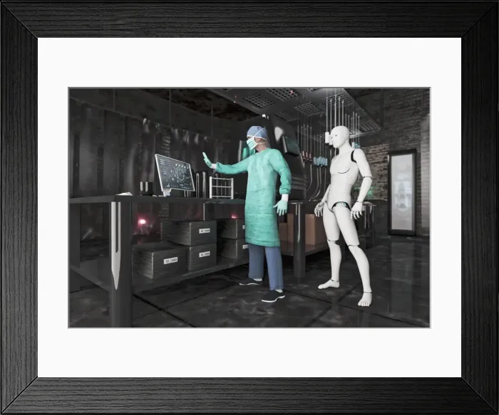 Framed Print : access, ai, android, arms outstretched, artificial intelligence, augmented reality