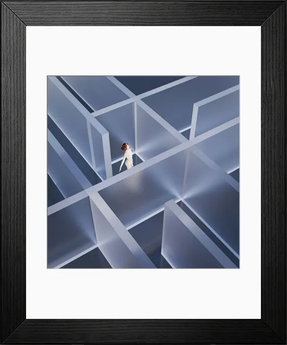Framed Print : alone, challenge, color image, concept, digital composite, digitally generated, escape