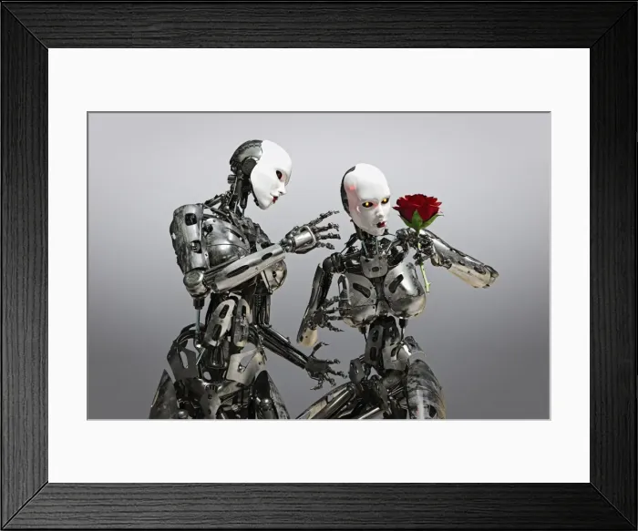 Framed Print : affection, android, blooming, color image, concept, copy space, curiosity, cut out