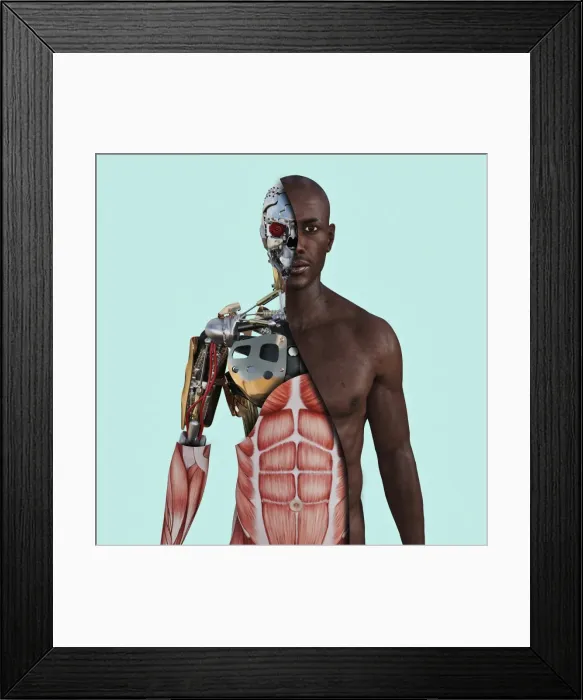 Framed Print : android, bald, body, close up, color image, computer, concept, confident, copy space Framed Print : android, bald, body, close up, color image, computer, concept, confident, copy space