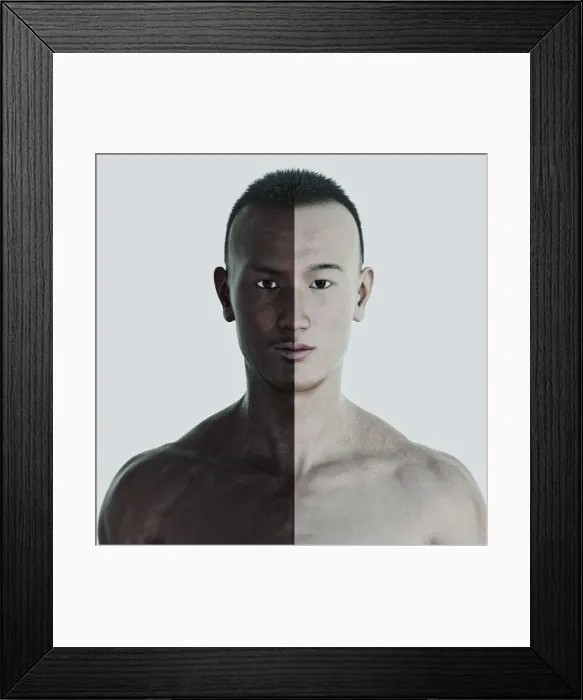 Framed Print : black, black hair, close up, color, color image, concept, confident, contrasts, copy space Framed Print : black, black hair, close up, color, color image, concept, confident, contrasts, copy space