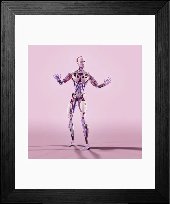 Framed Print : android, anger, angry, arms outstretched, attitude, color image, concept, copy space