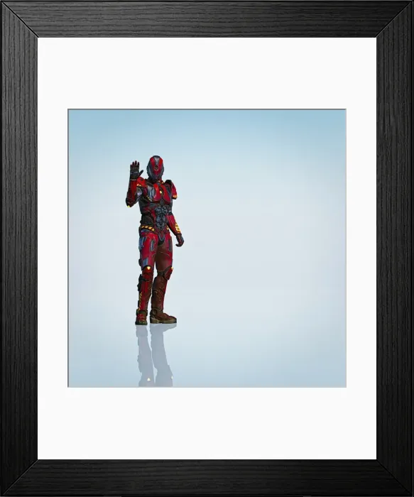 Framed Print : android, blue background, body armor, color image, concept, copy space, cut out, digital composite
