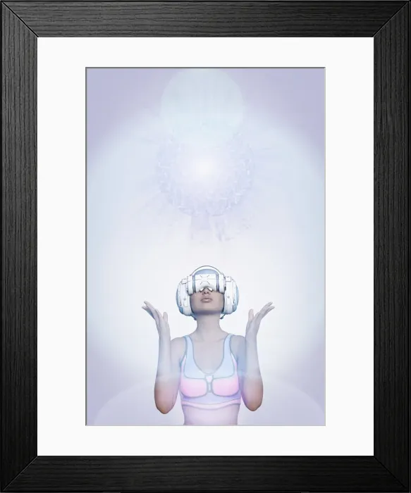 Framed Print : augmented reality, candid, cloud, color image, concept, copy space, cyberspace, day