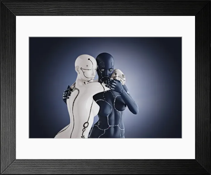 Framed Print : affection, ai, ar, artificial intelligence, augmented reality, black, black and white