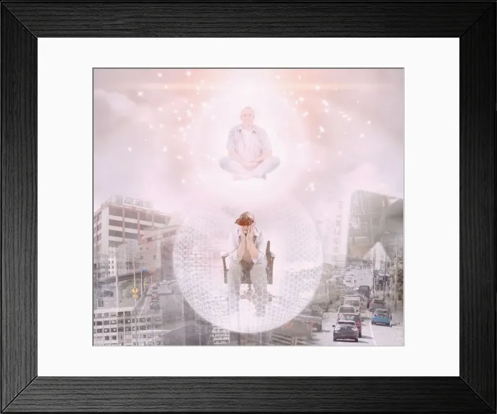 Framed Print : 50-54 years, background people, bubble, bustling, busy, caucasian, city, cityscape