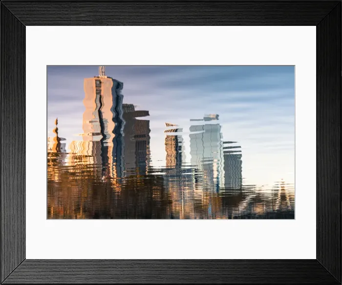 Framed Print : Melbourne Central Business District reflecting in the Yarra River, Victoria, Australia