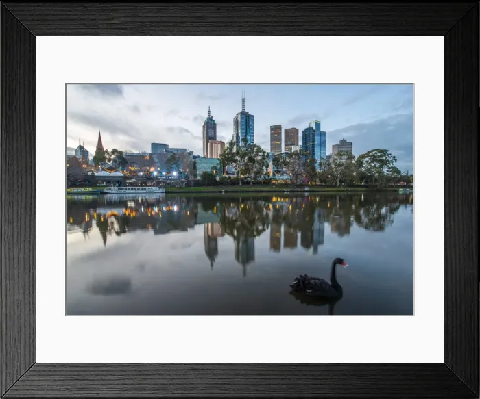 Framed Print : Melbourne city in the evening, Australia