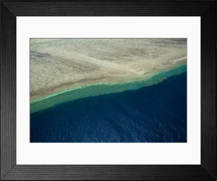 Framed Print : Aerial view of the Great Barrier Reef, UNESCO World Heritage Site, Queensland, Australia