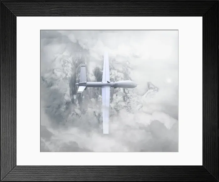 Framed Print : Predator drone on patrol