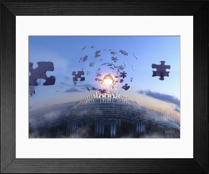 Framed Print : answer, architecture, blue sky, business, city, cloud, collaboration, color image