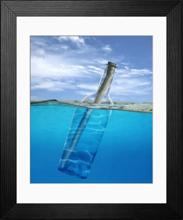 Framed Print : message in a bottle Framed Print : message in a bottle
