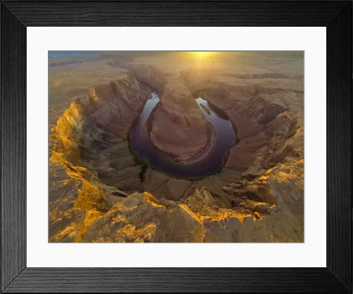 Framed Print : Horseshoe Bend, Colorado River aerial