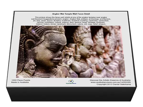 Angkor Wat Temple Wall Faces Detail