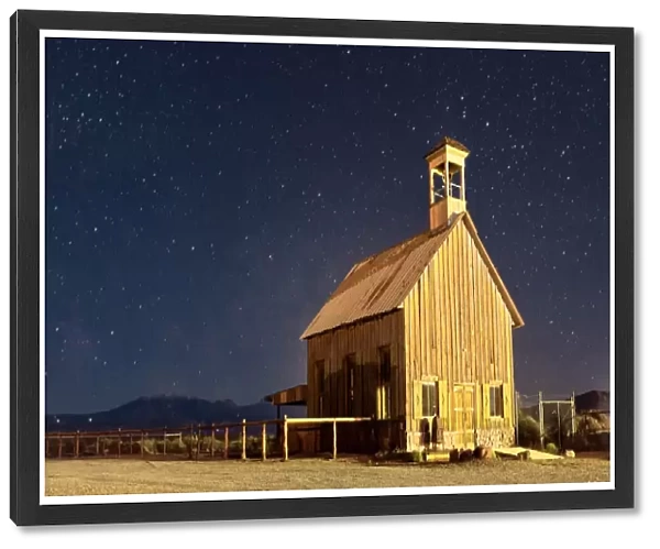 Old Church in Moab with Stars at night