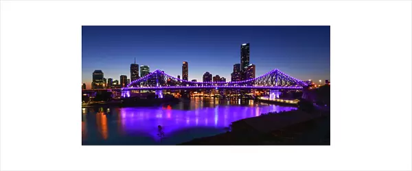 Sunset at Brisbane City View and Story Bridge, Queensland  /  Australia
