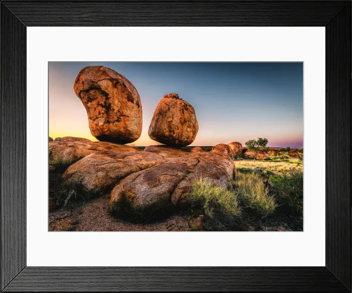 Framed Print : Devils Marbles