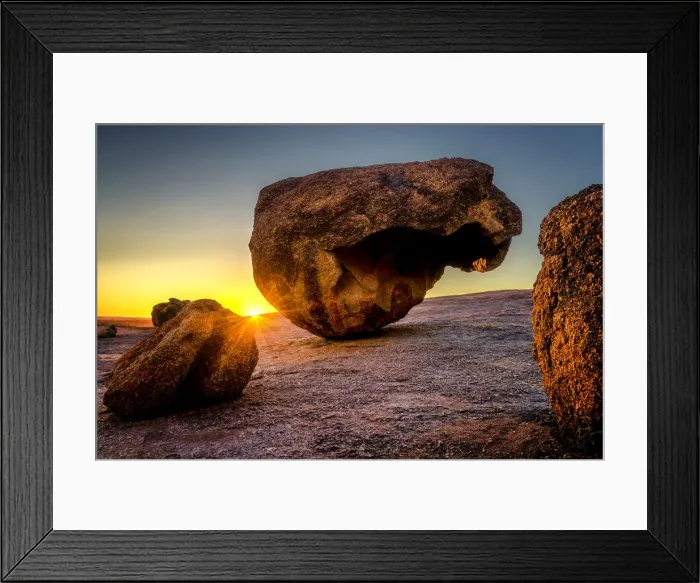 Framed Print : Balancing rock on the top of Hyden Rock