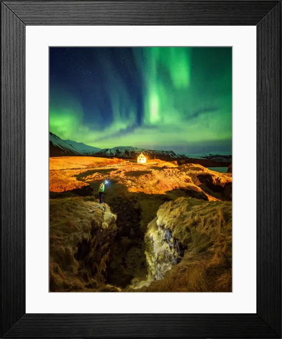 Framed Print : Magic night at Arnarstapi, Iceland