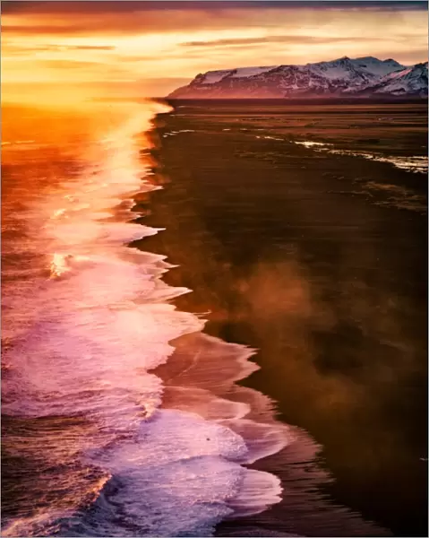 Black lava Beaches of South Iceland