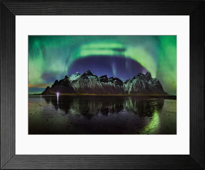 Framed Print : Aurora over Stokksnes Framed Print : Aurora over Stokksnes