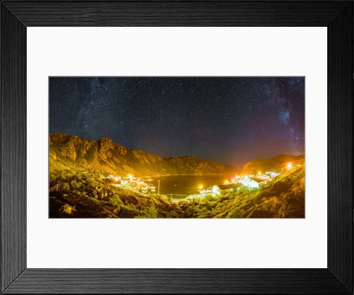 Framed Print : Francois. Town of Francois on the South Cost of Newfoundland on the moonless night Framed Print : Francois. Town of Francois on the South Cost of Newfoundland on the moonless night