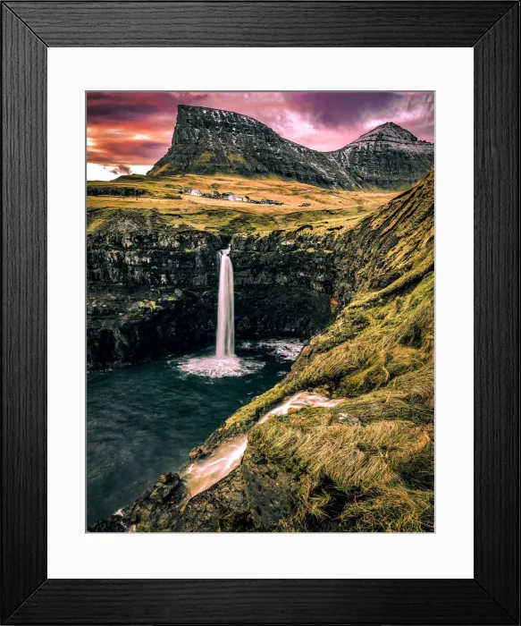 Framed Print : GAasadalur and the waterfall Framed Print : GAasadalur and the waterfall