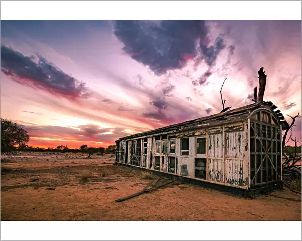 Old trailer in Australian Outback