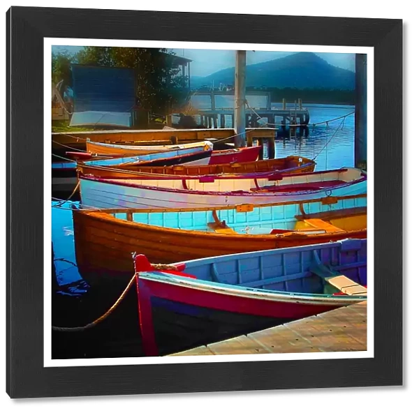 Colorful wooden boats