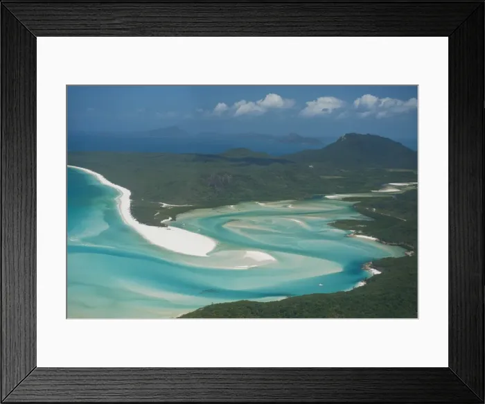 Framed Print : Aerial view of Whitehaven in the Whitsunday Islands, Queensland, Australia