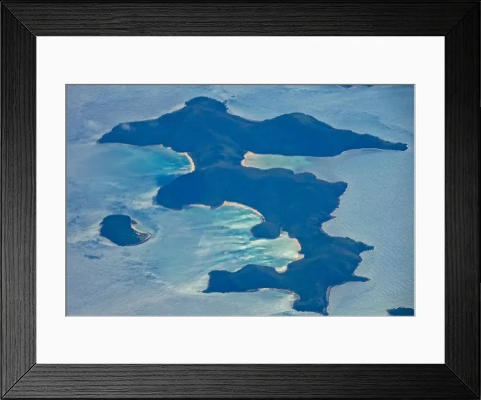 Framed Print : Smith Islands National Park in Great Barrier Reef in Australia daytime aerial view from airplane