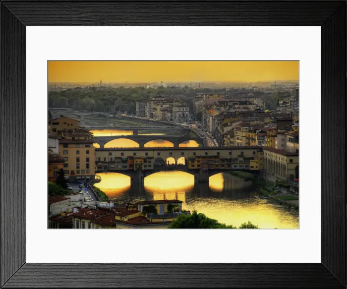 Framed Print : Old Bridge, Florence at dusk Framed Print : Old Bridge, Florence at dusk