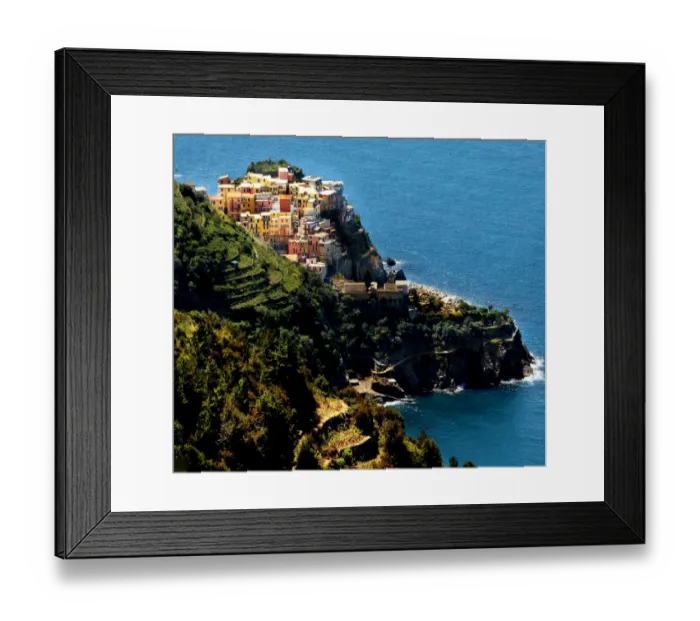 Framed Print : Vernazza and sea