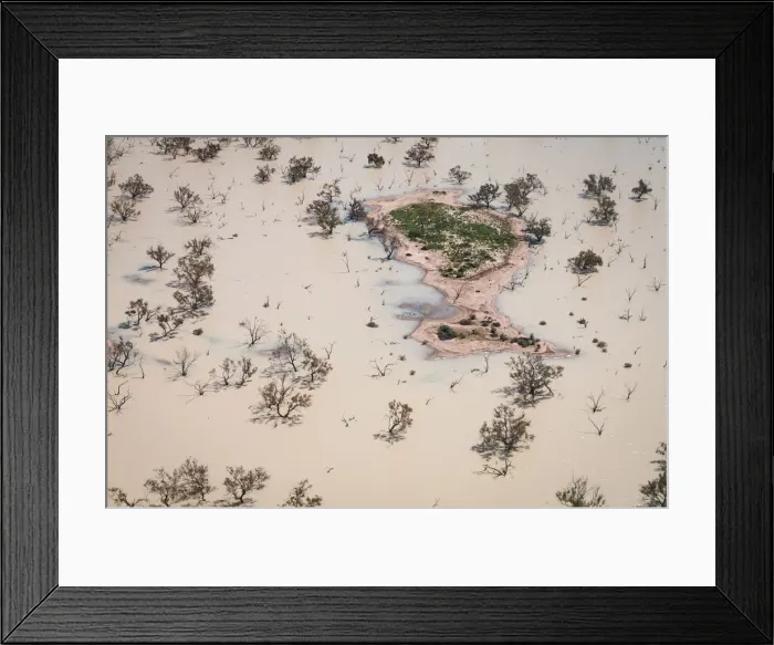 Framed Print : Aerial view of island in Lake Killamperpunna Framed Print : Aerial view of island in Lake Killamperpunna