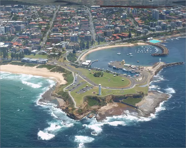 Aerial view Wollongong beach coastline
