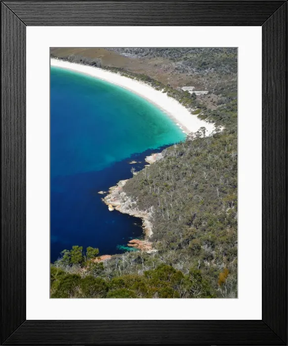 Framed Print : View to Hawksnest Cove and Wineglass Bay, Freycinet National Park, Tasmania