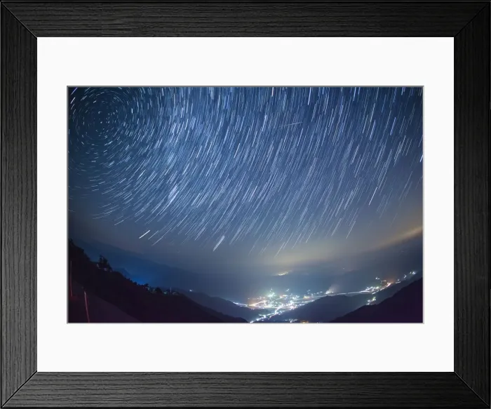 Framed Print : Meteor. Perseids meteor shower over Okayama, Japan Framed Print : Meteor. Perseids meteor shower over Okayama, Japan