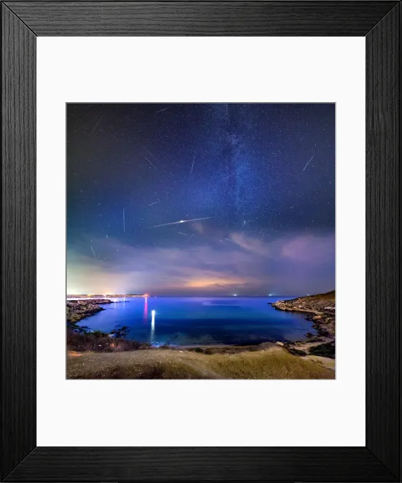 Framed Print : Perseids over Mgiebah Bay