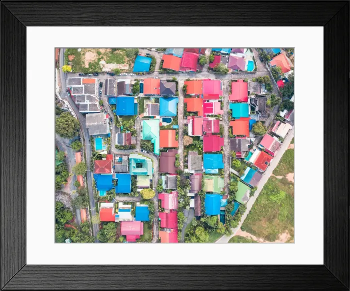 Framed Print : Colorful houses in Pattaya