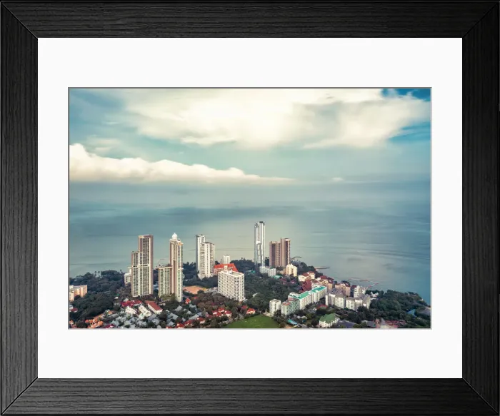 Framed Print : Pattaya city and ocean Framed Print : Pattaya city and ocean