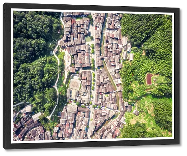 Drone photo of Zhaoxing Chinese historic town