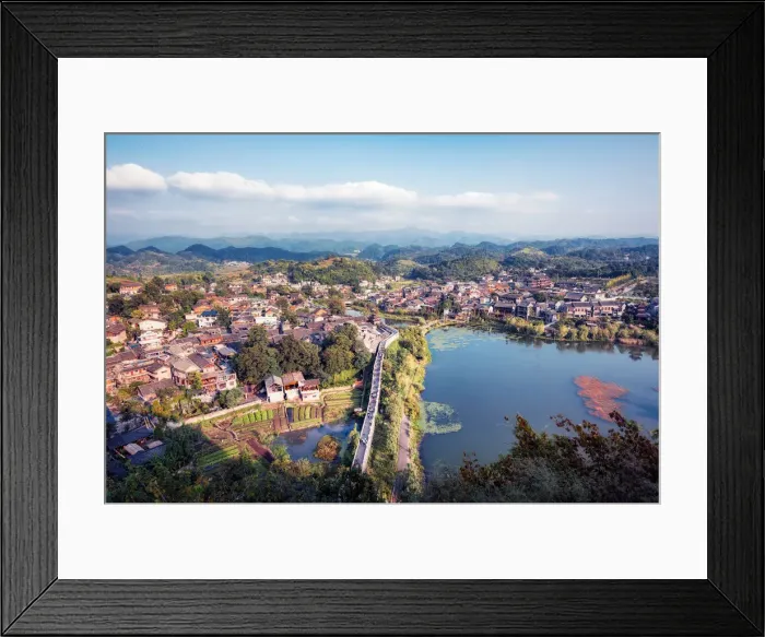 Framed Print : Beautiful afternoon photo of Qingyan historic town Framed Print : Beautiful afternoon photo of Qingyan historic town