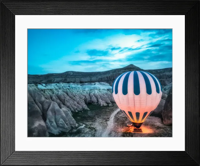Framed Print : A hot air balloon is preparing to fly Framed Print : A hot air balloon is preparing to fly