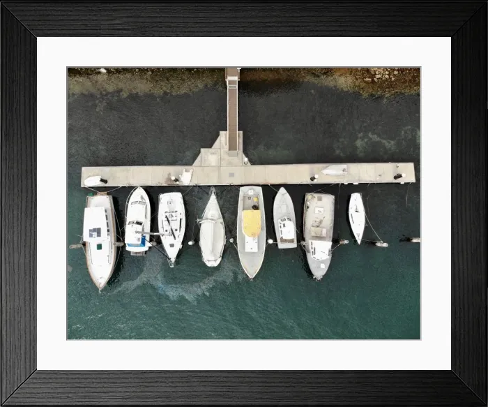 Framed Print : Boats down at the shore