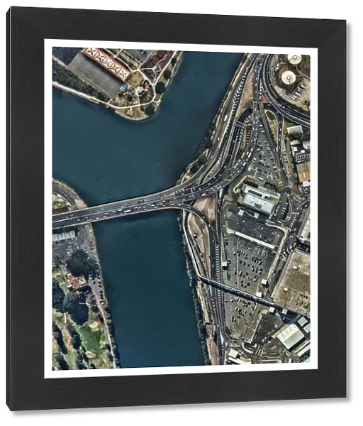 Aerial view of road junction. Sydney, Australia