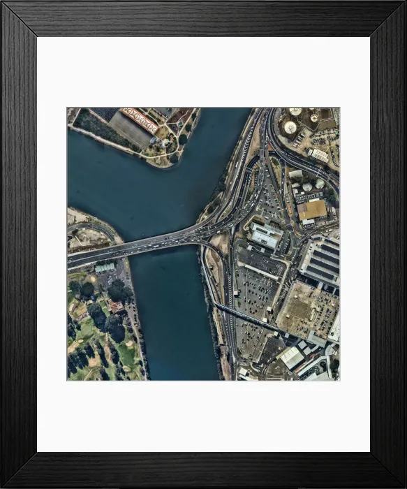 Framed Print : Aerial view of road junction. Sydney, Australia Framed Print : Aerial view of road junction. Sydney, Australia