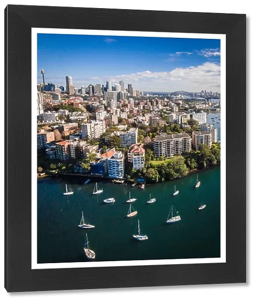 Aerial view of Rushcutters Bay and Sydney Harbour